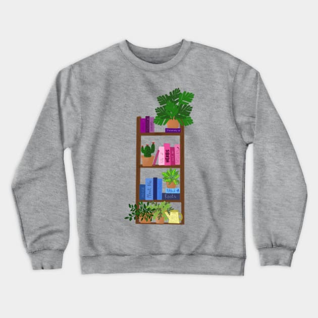 Book shelf with plants Crewneck Sweatshirt by SanMade